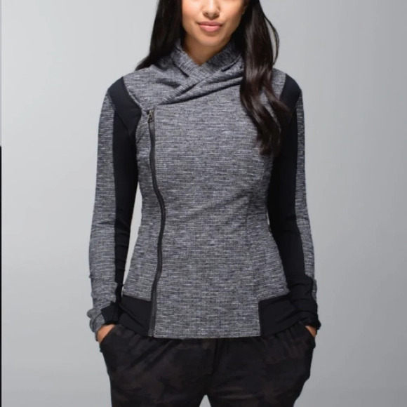 Lululemon Bhakti Yoga Jacket Coco Pique Black 17966 - Picture 1 of 12